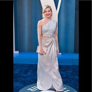 Panoply 2 Piece Maxi Gown 1 Shoulder Crop Top and Maxi Skirt Lavender Size 8